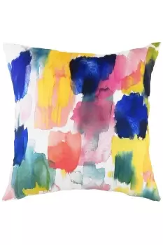 Image of Aquarelle Brushstrokes Abstract Hand-Painted Watercolour Printed Cushion