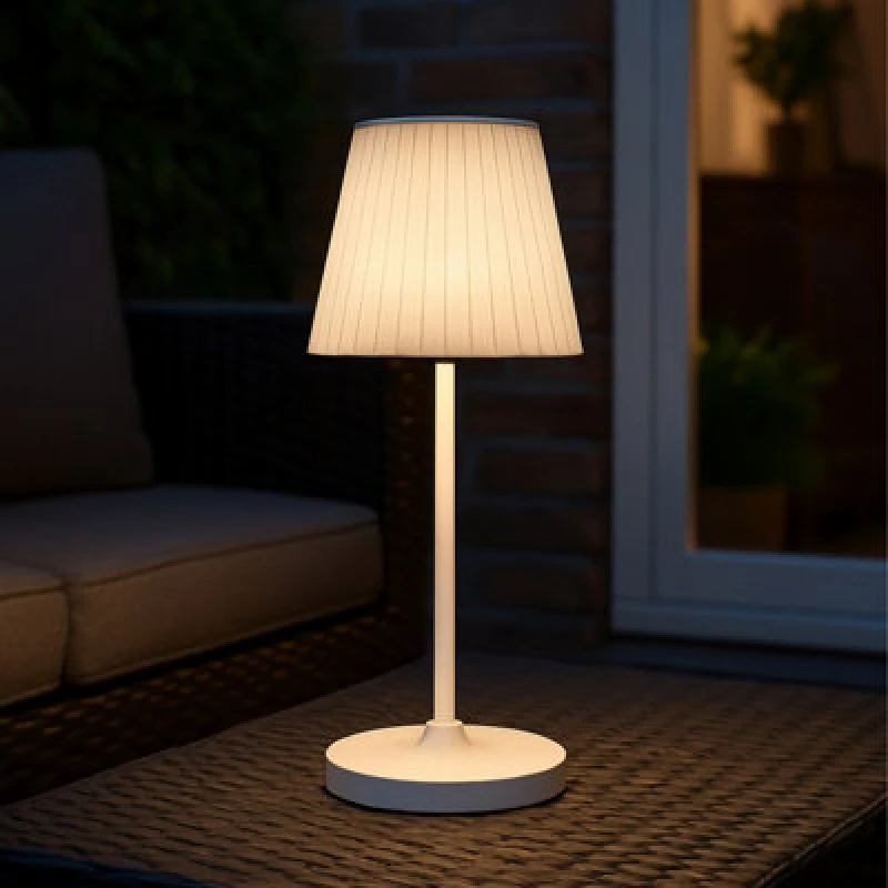 Image of EGLO CABOZO LED White Portable Outdoor Table Lamp, White 75793