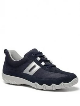 Image of Hotter Leanne Lace Up Trainers - Navy Multi, Size 7, Women