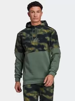 Image of adidas Polar Fleece Nature Hoodie, Green Size M Men