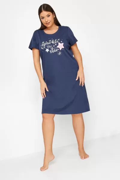 Image of 'Sparkle Like A Star' Slogan Nightdress