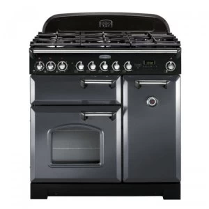 Image of Rangemaster CDL90DFFSL/C (124180) CLASSIC DELUXE 90cm Dual Fuel Range Cooker, Slate/C