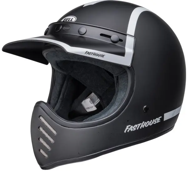 Image of Bell Moto-3 Fasthouse Old Road Black White Full Face Helmet M
