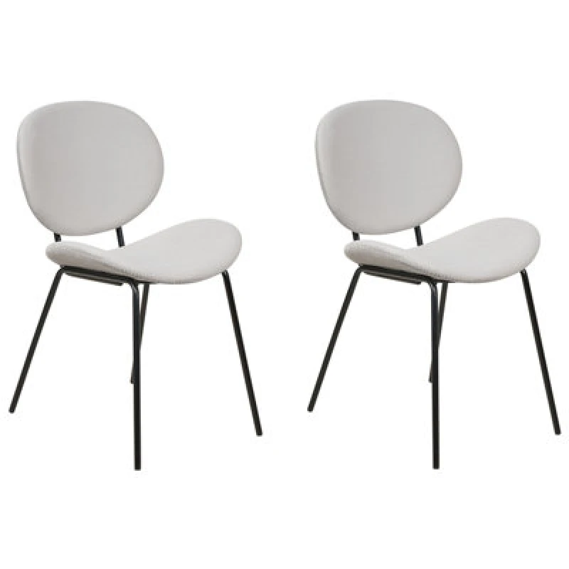 Image of Beliani Set Of 2 Dining Chairs Luana Velvet Light Grey