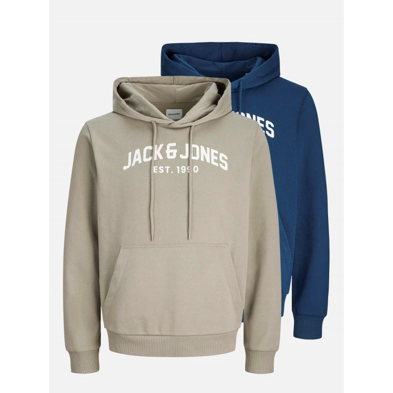 Image of Jack and Jones Arched Logo 2 Pack Hoodie Mens Titan/Vetiver male S
