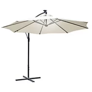 Image of Outsunny Parasol 84D-066CW Steel, Aluminum, Polyester Cream White