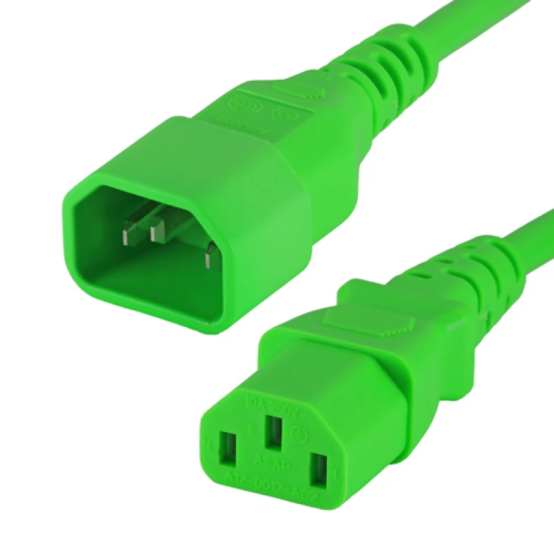 Image of Cablenet 1m IEC C14 - IEC C13 Green PVC 0.75mm Power Leads