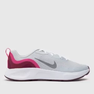 Image of Nike Light Grey Wearallday Girls Youth Trainers