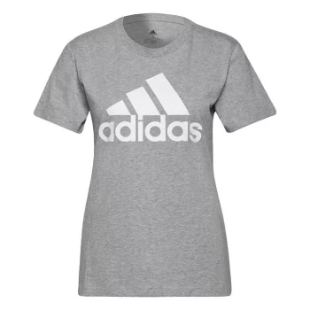 Image of adidas LOUNGEWEAR Essentials Logo T-Shirt Womens - Medium Grey Heather / White