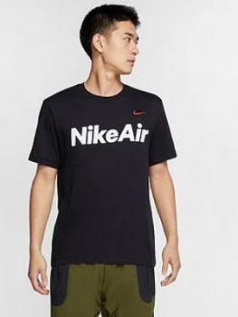 Image of Nike Sportswear Air Short Sleeve T-Shirt - Black/Red Size M Men