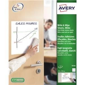 Image of Original Avery 25.4cm Write Wipe Square Format Pack of 4 Sheets