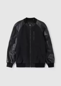 Image of Moose Knuckles Mens Rouge Park Bomber Jacket In Black