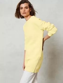 Image of Mint Velvet Yellow Zip Long Sweatshirt, Yellow, Size S, Women