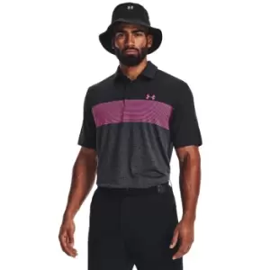 Image of Under Armour Mens Playoff 3.0 Stripe Polo Black/Jet Gray S