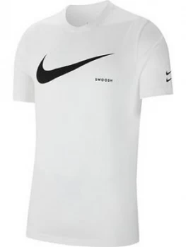 Image of Nike Swoosh Hbr Short Sleeve T-Shirt - White
