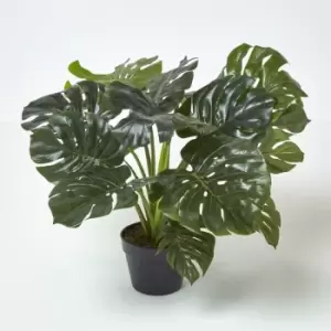 Image of Homescapes - Artificial Monstera Plant, 60cm Tall - Green