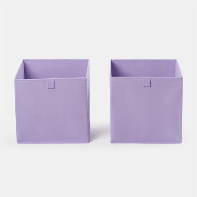 Image of OHS OHS Pack of 2 Plain Folding Cube Storage Boxes in Purple Purple One Size Unisex 5027434216666