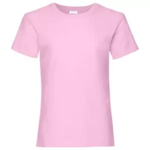 Image of Fruit Of The Loom Girls Childrens Valueweight Short Sleeve T-Shirt (Pack of 2) (5-6) (Light Pink)