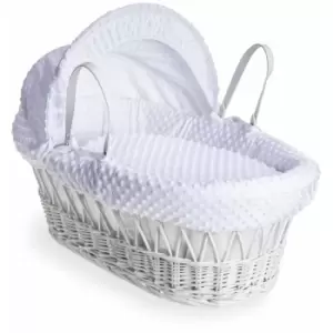 Image of Dimple White Wicker Moses Basket - White - White - Clair De Lune