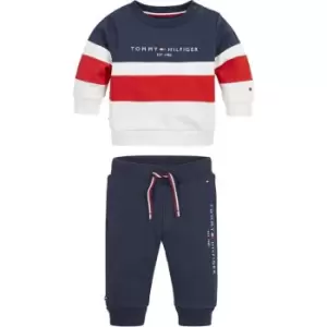 Image of Tommy Hilfiger Baby Colorblock Crew Neck Set - Blue