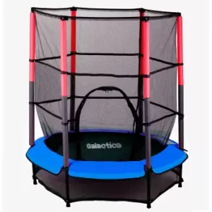 Image of Galactica Childrens Mini Trampoline With Safety Net 4.5ft Kids Rebounder - Blue