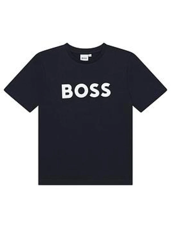 Image of Boss Boss Large Logo T-Shirt Juniors - Blue Blue 11 - 12 Years