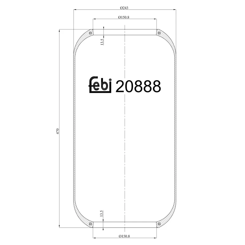 Image of FEBI BILSTEIN 20888 Boot, air suspension Front Axle Right Boot,air suspension (324)