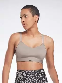 Image of Reebok Lux Strappy Sports Bra, Black, Size L, Women