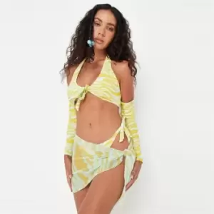 Image of Missguided Tie Side Sarong - Yellow