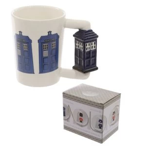 Image of Ceramic Shaped Handle Police Box Mug