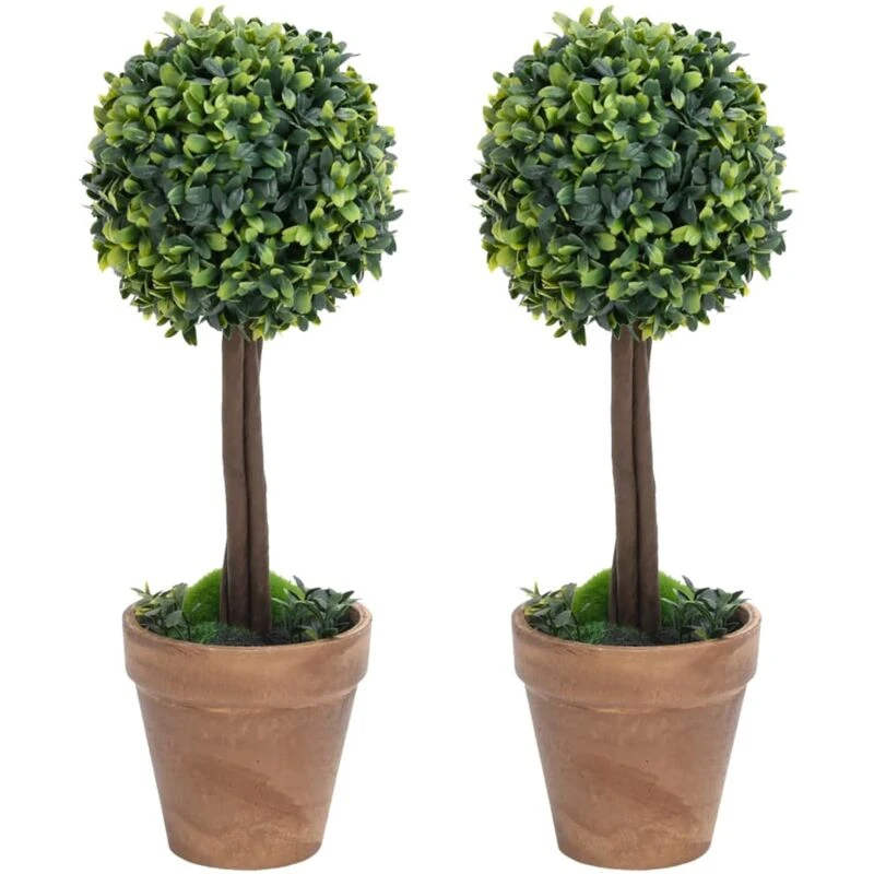 Image of VIDAXL Artificial Boxwood Plants 2 pcs with Pots Ball Shaped Green 56cm Vidaxl 8720286569191