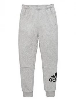 Image of Boys, adidas Childrens Badge of Sport Pants - Grey, Medium Grey Heather, Size 4-5 Years