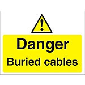 Image of Warning Sign Buried Cables PVC 45 x 60 cm