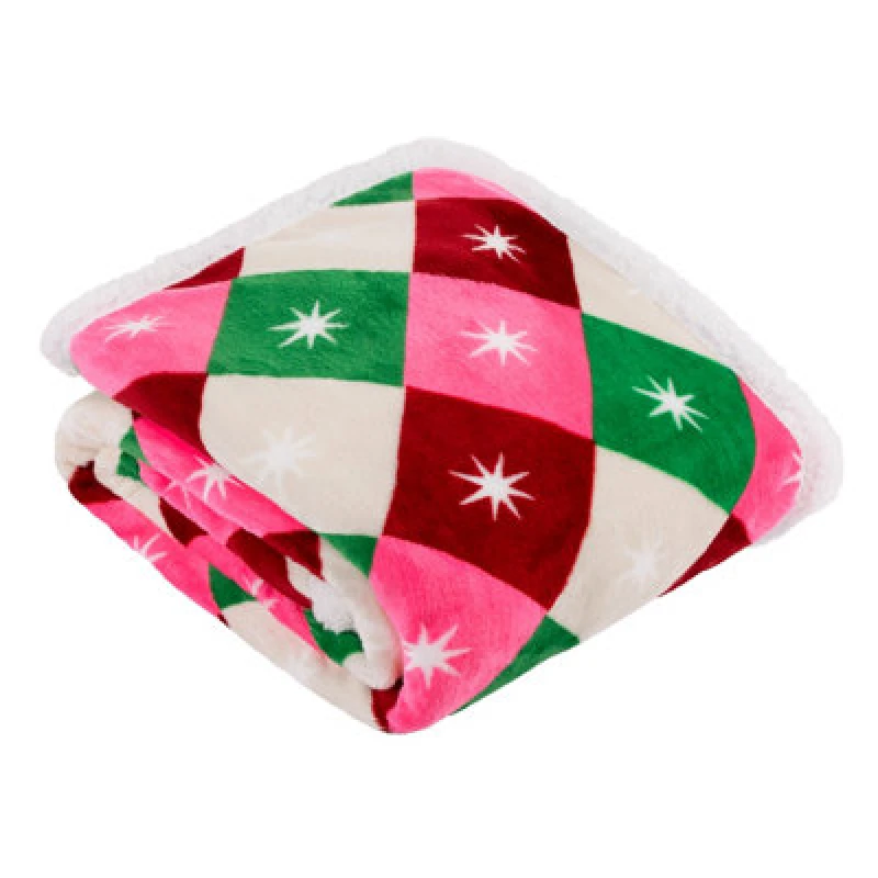 Image of Furn Furn Star Sherpa Geometric Throw Size: 140cm x 180cm Multi 140cm x 180cm Unisex 5025532831378