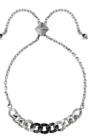 Image of Ladies Karl Lagerfeld Silver Plated Ombre Chain Slide Bracelet 5378190