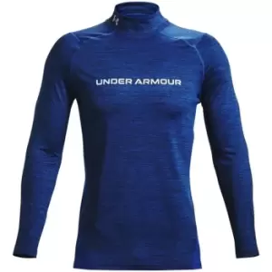 Image of Under Armour Armour CoolGear Fitted Mock Base Layer Top Mens - Blue