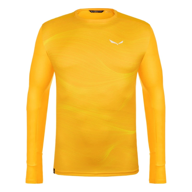 Image of Salewa Long Sleeve T-Shirt Mens - Gold Gold S