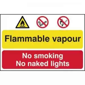 Image of Flammable VapourNo Smoking Or Naked Lights&rsquo; Sign;