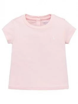 Image of Ralph Lauren Baby Girls Classic Short Sleeve T-Shirt - Pink