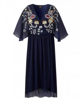 Image of Lovedrobe Embroidered Cape Dress