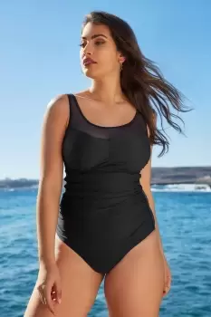 Image of Mesh Panel Swimming Costume