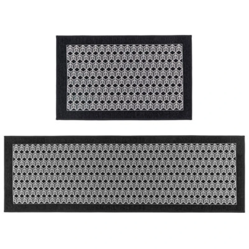 Image of JVL JVL Allure Machine Washable Entrance Doormat and R Door Mats Size: Mat, Black 72510903000