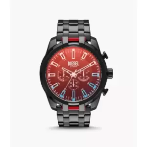 Image of Diesel Mens Split Chronograph Black-Tone Stainless Steel Watch - Black