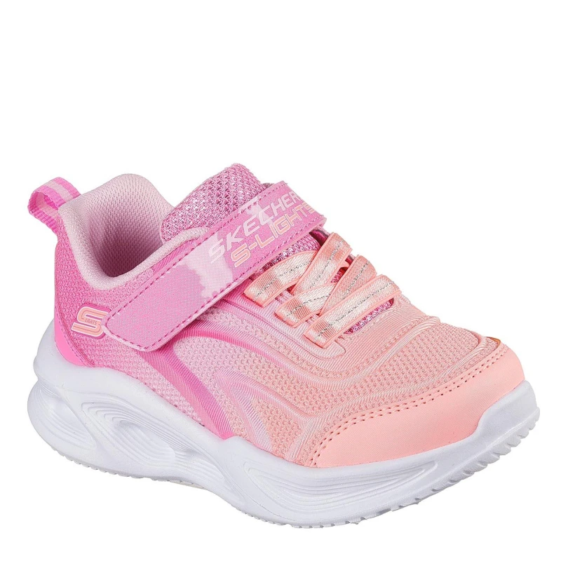 Image of Skechers Lighted Gore & Strap Sneaker W Ombr Light Up Trainers Girls Leather Light Up Trainers C5 (22) Pink 02034306050
