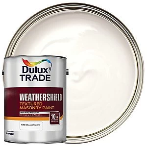 Image of Dulux Trade Weathershield Textured Masonry Paint - Brilliant White 5L