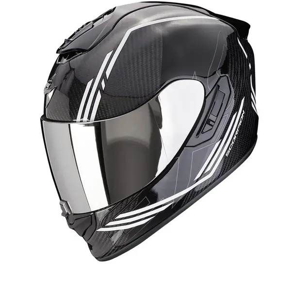 Image of Scorpion EXO-1400 Evo 2 Carbon Air Reika Black-White Full Face Helmet Size XL