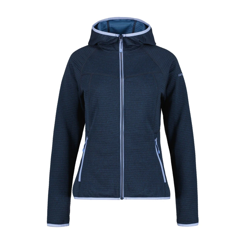 Image of Icepeak Womens Berryville Hooded Full-Zip Fleece Fabric Blue female 10 (S)