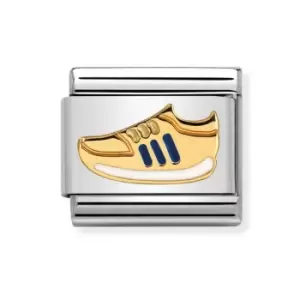 Image of Nomination Classic Gold Blue Trainer Charm
