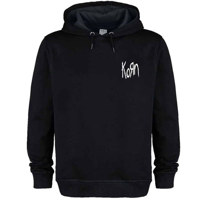 Image of Amplified Amplified Men Lineart Issues Korn Hoodie in Black Size: X-Small Black XS Male 5063574715348