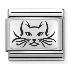 Image of Nomination CLASSIC Silvershine Cat Charm 330109/05